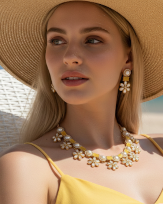The Citrine Sun-Bloom Necklace Set