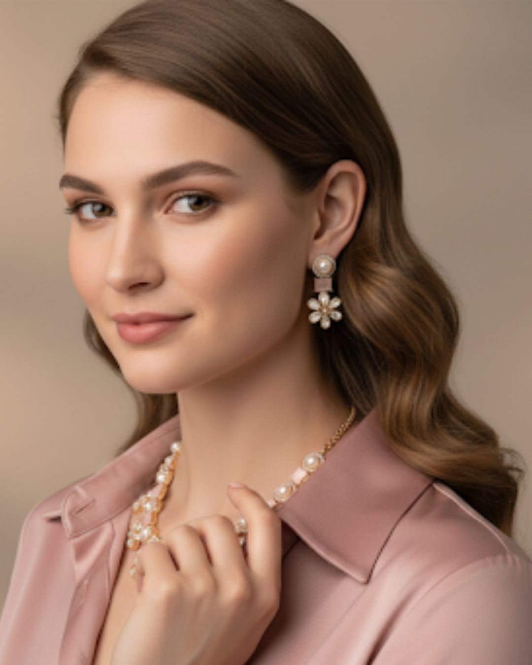 The Verra Necklace Set (Baby Pink)
