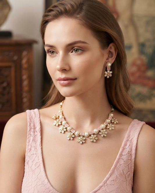 The Verra Necklace Set (Baby Pink)