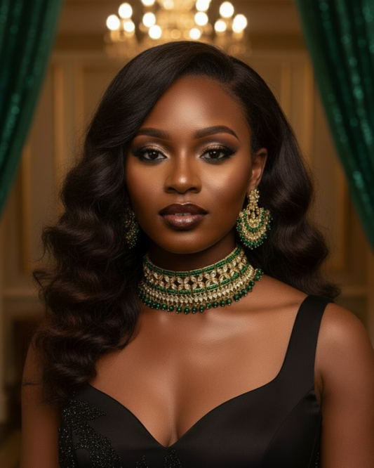 The Starlight Diva Emerald Necklace Set