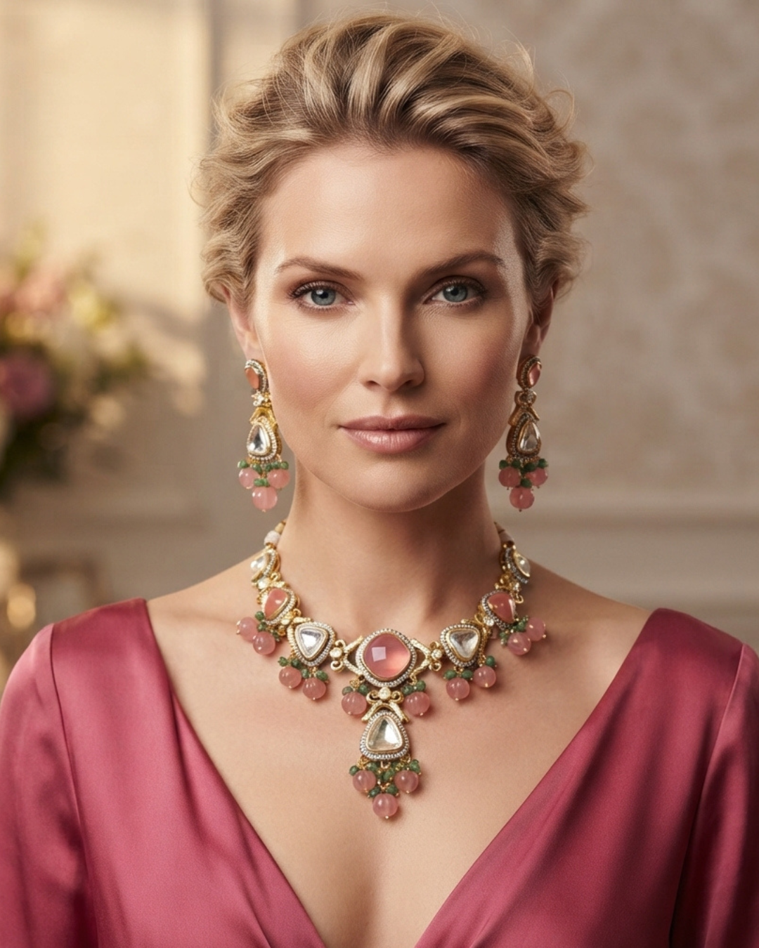 Regency Rose Necklace Set