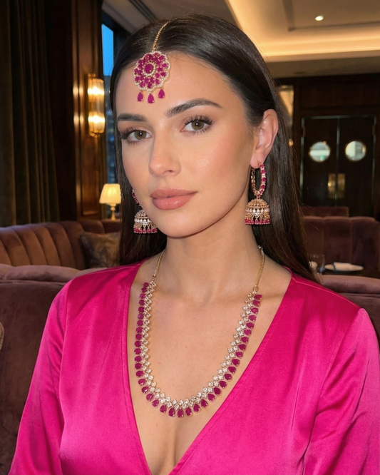 Diva American Diamond Style Necklace Set - Rose Gold (Limited Edition)