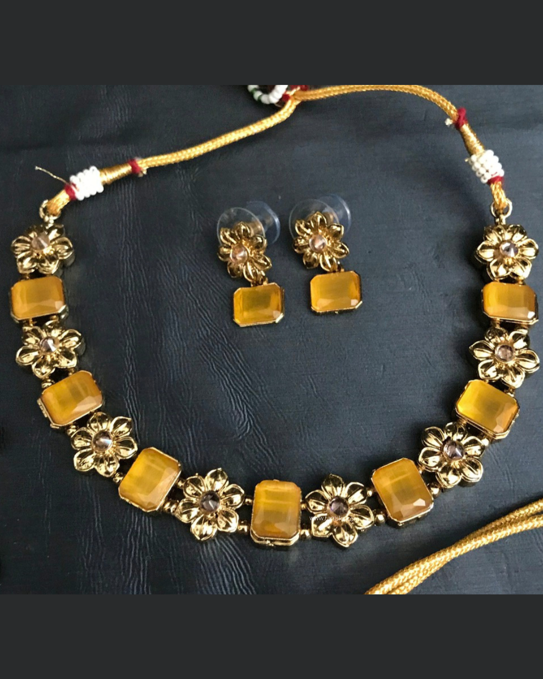 Radiant Crystal & Floral Gold-Tone Set