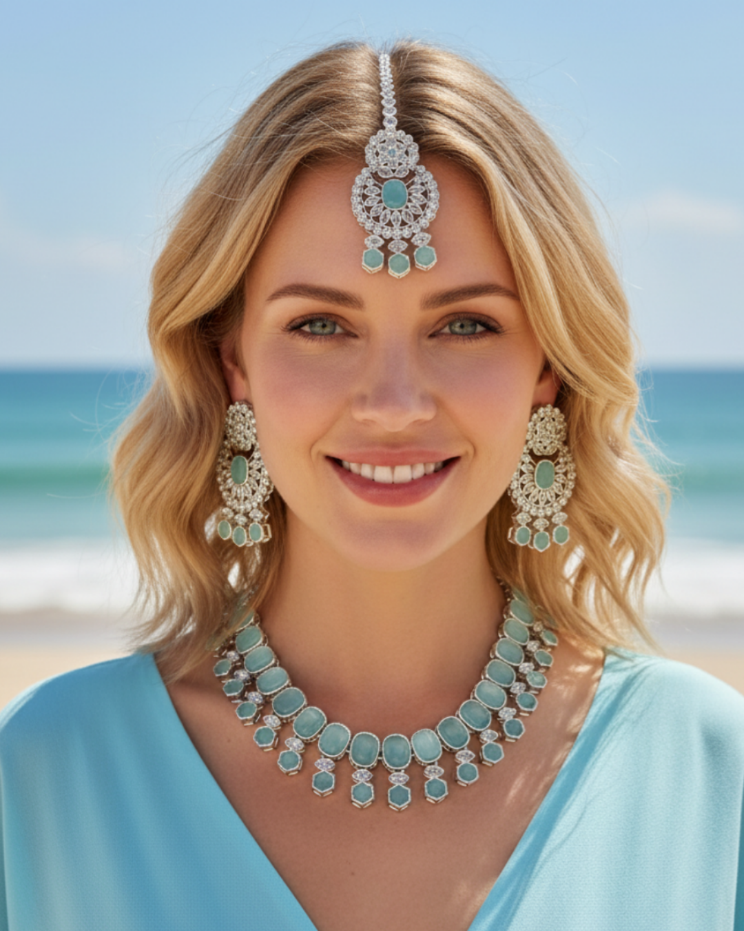 The Mayfair Ice Collection – Necklace, Earrings & Head Piece Set