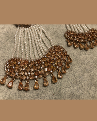American Diamond Style Necklace Set - Rose Gold