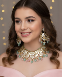 The Belgravia Pastel Blossom Choker and Earring Set