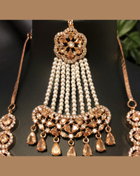 American Diamond Style Necklace Set - Rose Gold