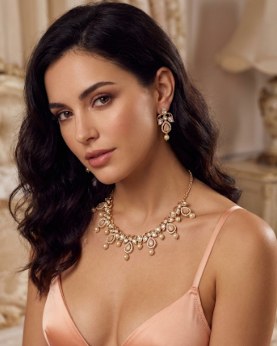 The Verra Necklace Set (Peach)