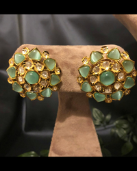 Victorian Traditional Kundan Necklace Set - Mint