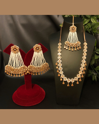 American Diamond Style Necklace Set - Rose Gold