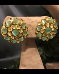 Victorian Traditional Kundan Necklace Set - Mint
