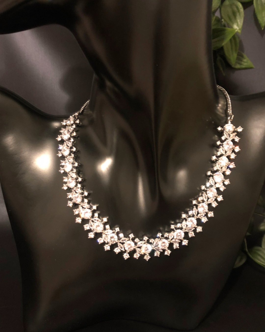 American Diamond Style Necklace (Necklace ONLY) - Silver