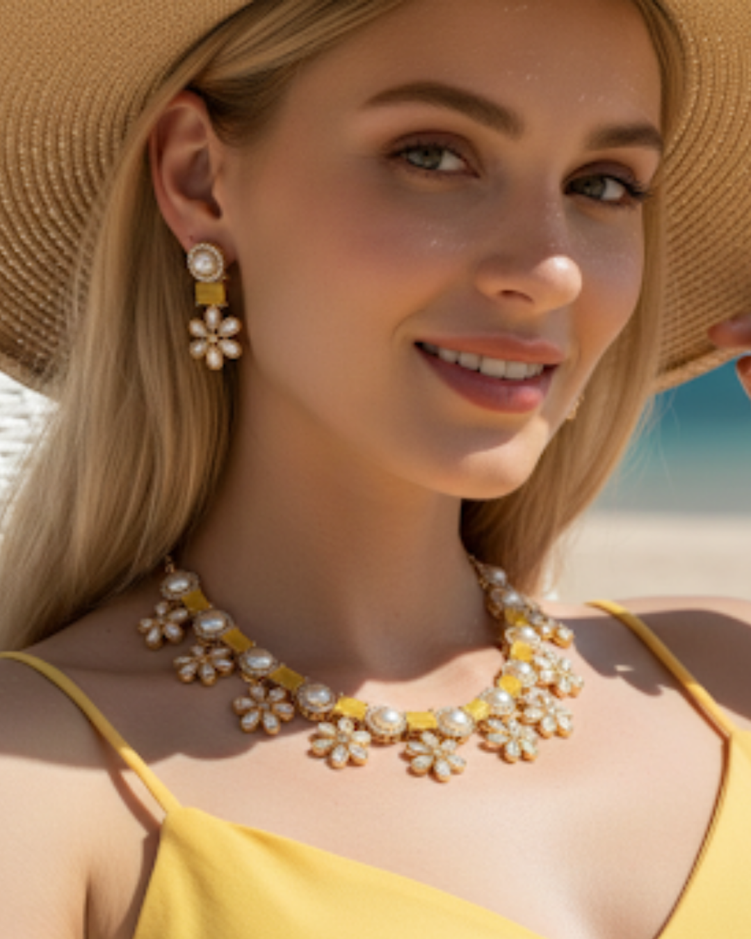 The Citrine Sun-Bloom Necklace Set