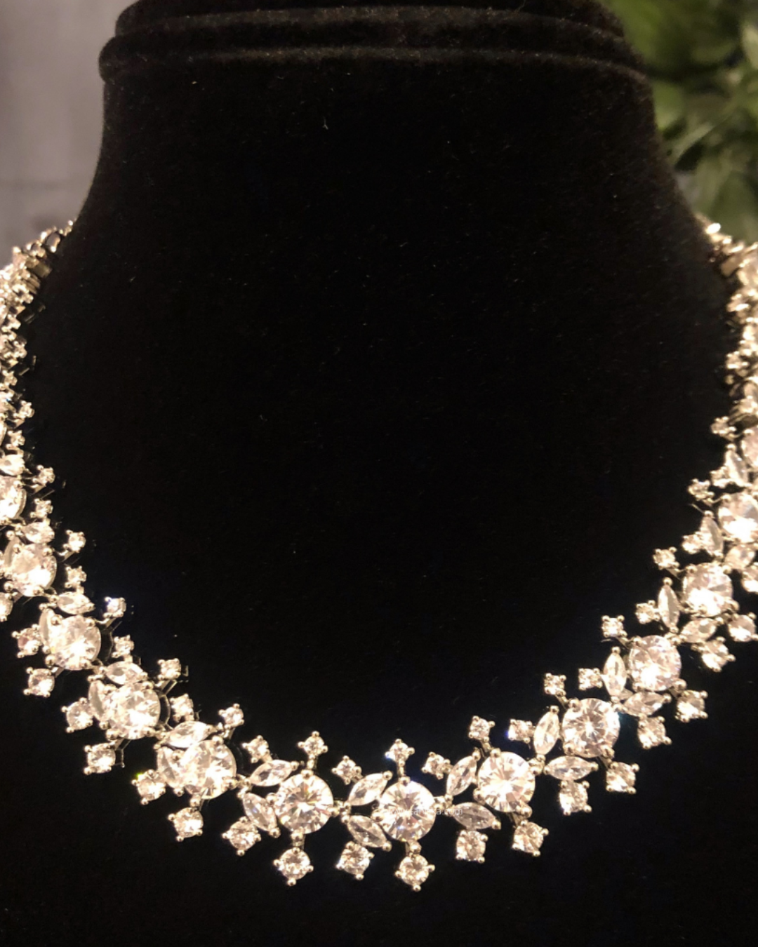American Diamond Style Necklace (Necklace ONLY) - Silver