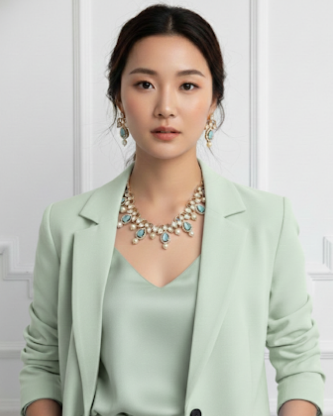 The Verra Necklace Set (Baby Blue)