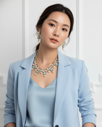 The Verra Necklace Set (Baby Blue)