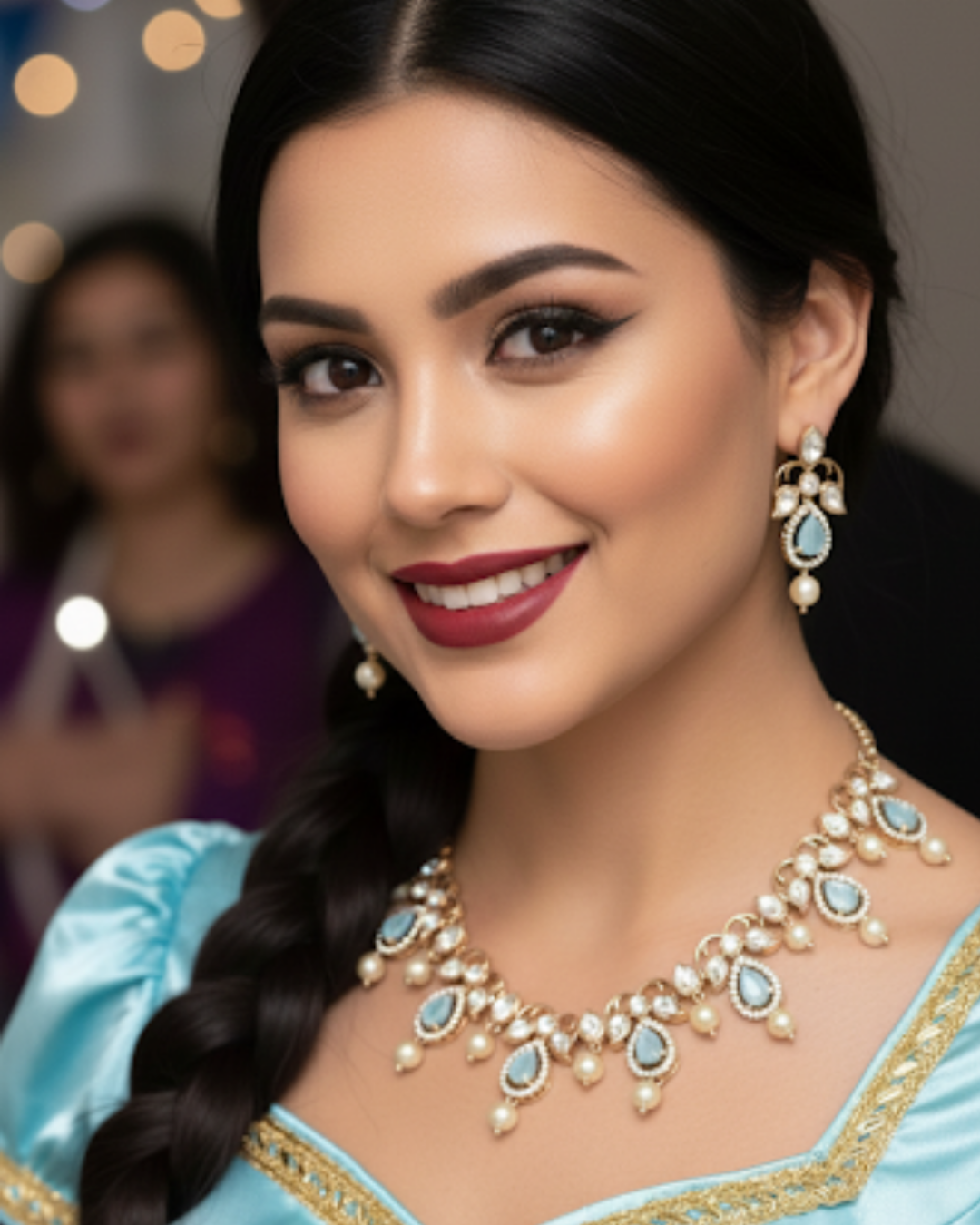 The Verra Necklace Set (Baby Blue)