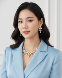 The Verra Necklace Set (Baby Blue)