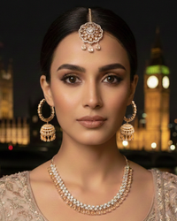 American Diamond Style Necklace Set - Rose Gold