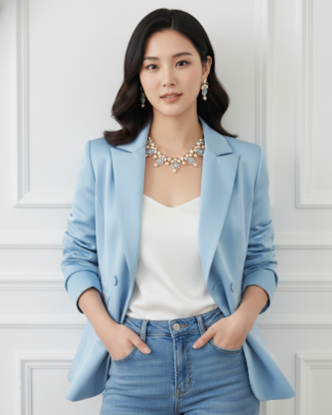 The Verra Necklace Set (Baby Blue)
