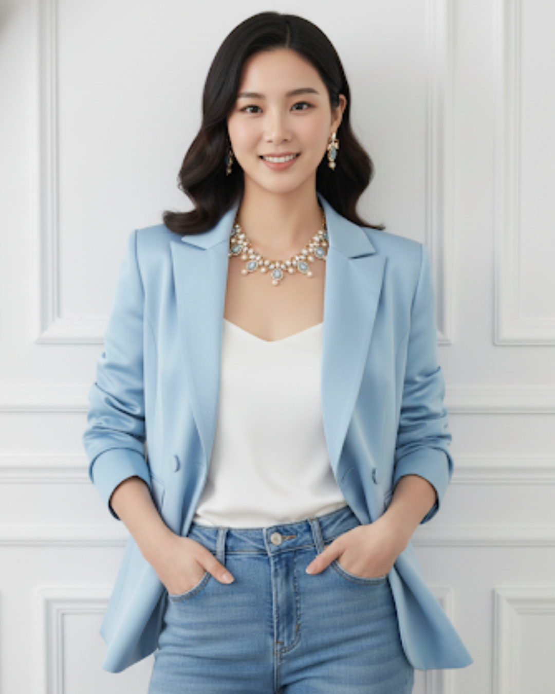 The Verra Necklace Set (Baby Blue)