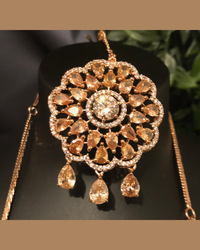 American Diamond Style Necklace Set - Rose Gold
