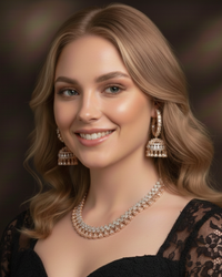 American Diamond Style Necklace Set - Rose Gold