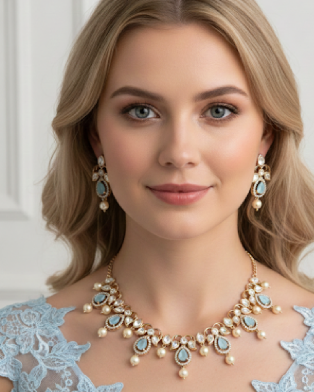 The Verra Necklace Set (Baby Blue)
