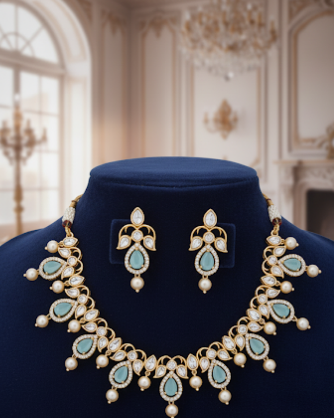 The Verra Necklace Set (Baby Blue)