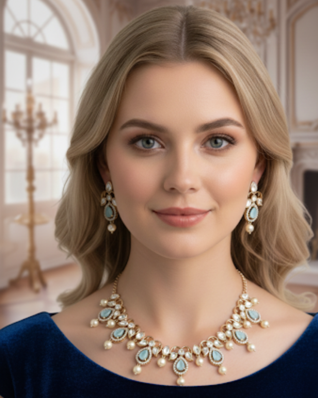 The Verra Necklace Set (Baby Blue)