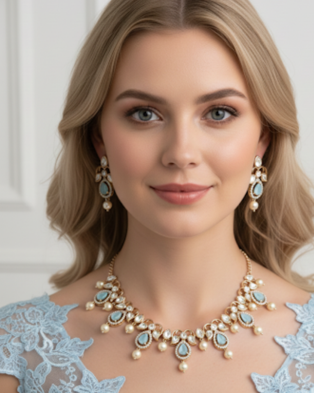 The Verra Necklace Set (Baby Blue)