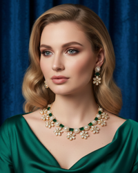 The Royal Emerald Bloom Necklace Set