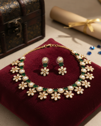 The Royal Emerald Bloom Necklace Set