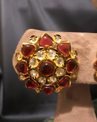 Victorian Traditional Kundan Necklace Set - Maroon