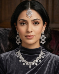 Cubic Zirconia Scalloped Bridal Set