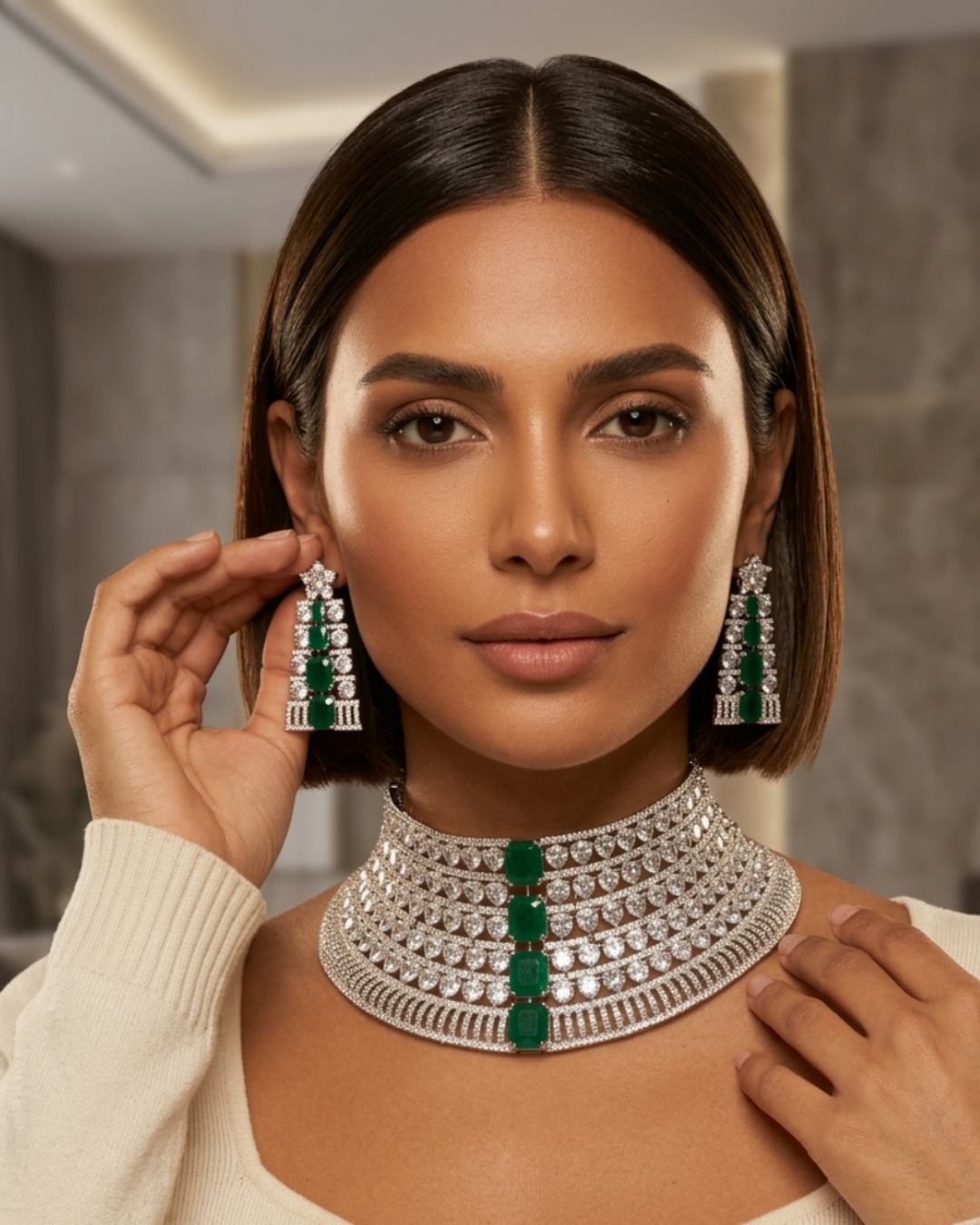 The Imperial Emerald & Diamond Collar Set