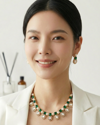 The Verra Necklace Set (Emerald Green)