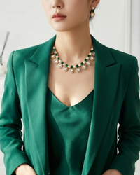 The Verra Necklace Set (Emerald Green)