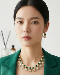 The Verra Necklace Set (Emerald Green)