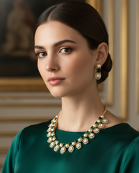 The Verra Necklace Set (Emerald Green)