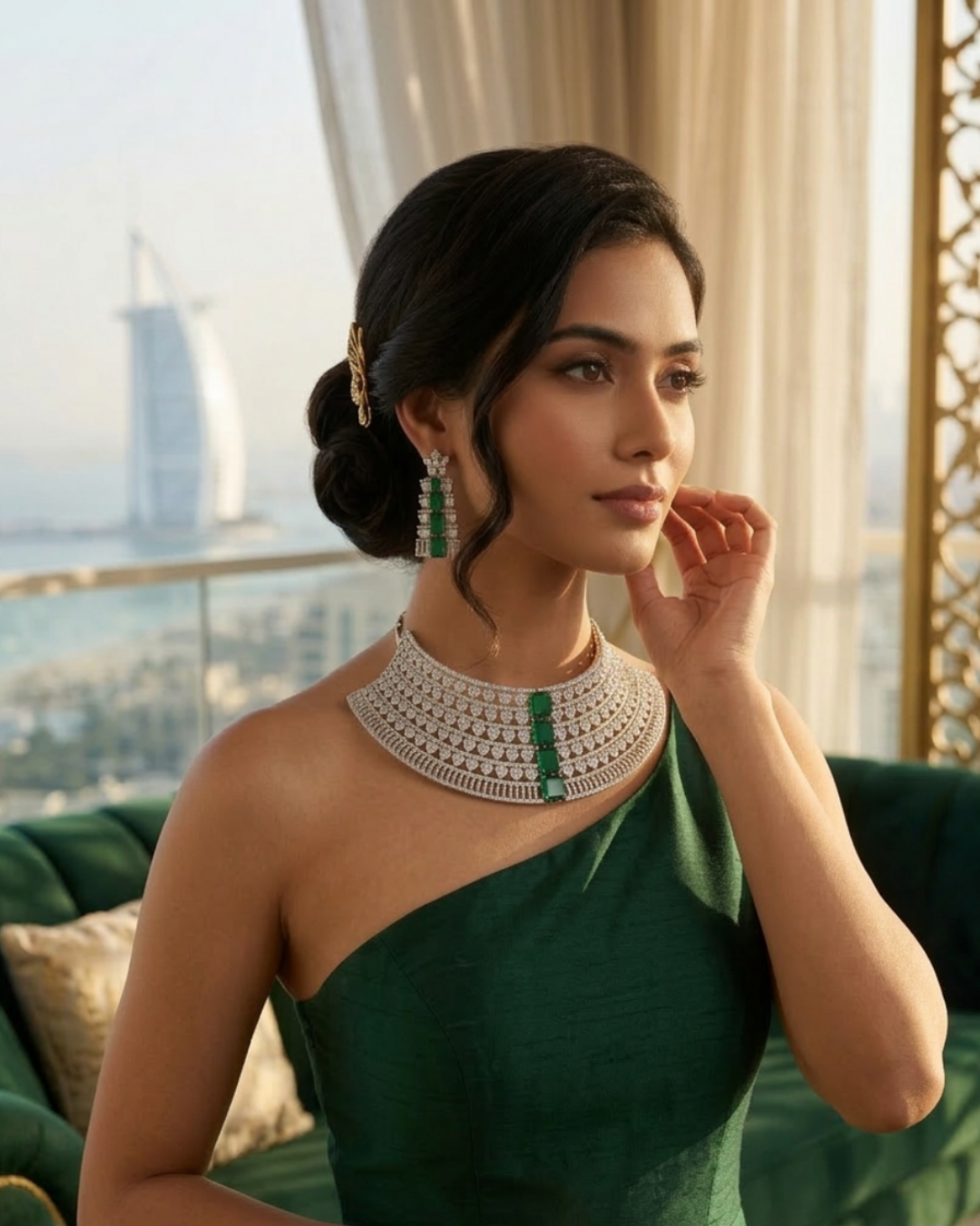 The Imperial Emerald & Diamond Collar Set