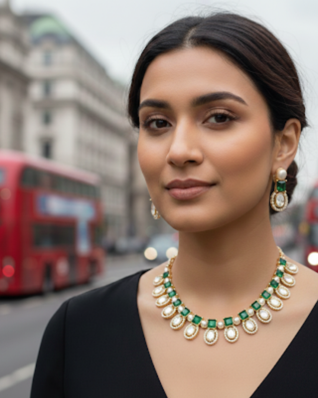 The Verra Necklace Set (Emerald Green)