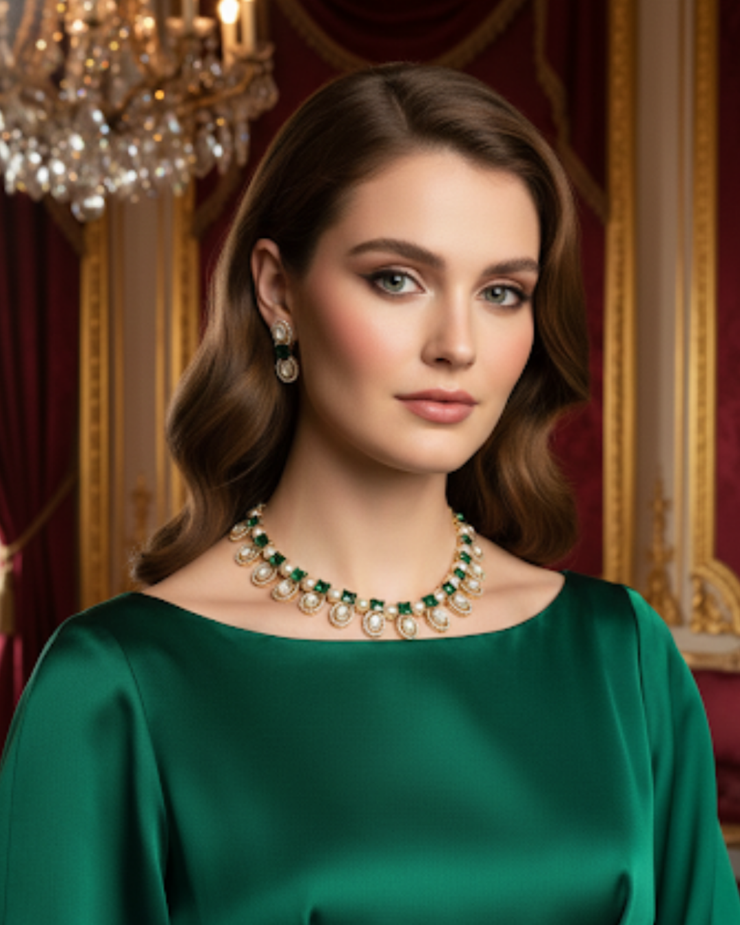 The Verra Necklace Set (Emerald Green)