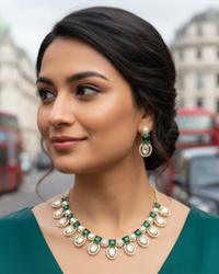 The Verra Necklace Set (Emerald Green)