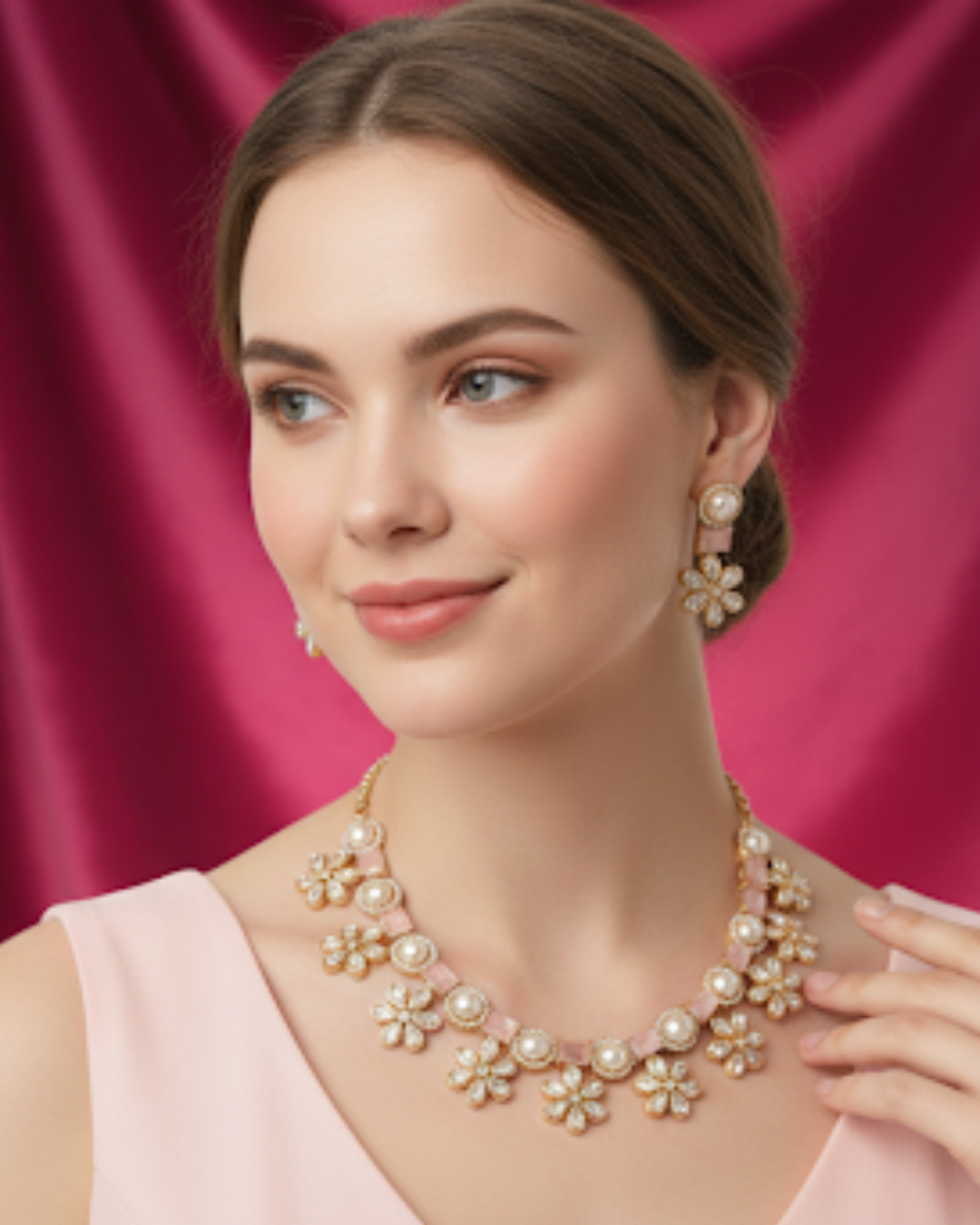 The Verra Necklace Set (Baby Pink)