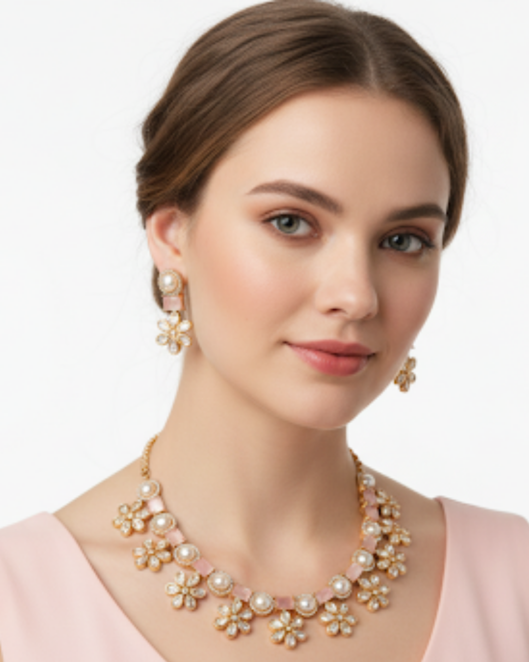 The Verra Necklace Set (Baby Pink)