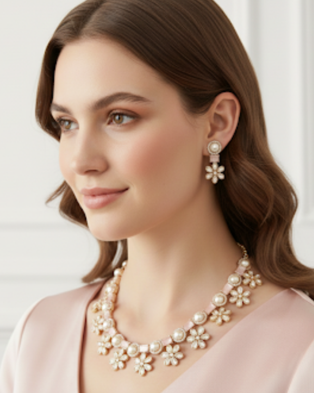 The Verra Necklace Set (Baby Pink)