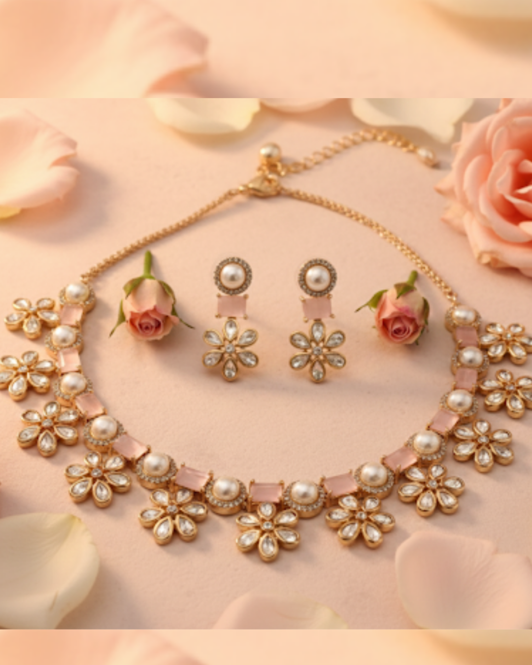 The Verra Necklace Set (Baby Pink)