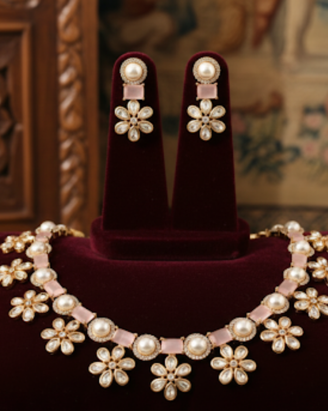 The Verra Necklace Set (Baby Pink)