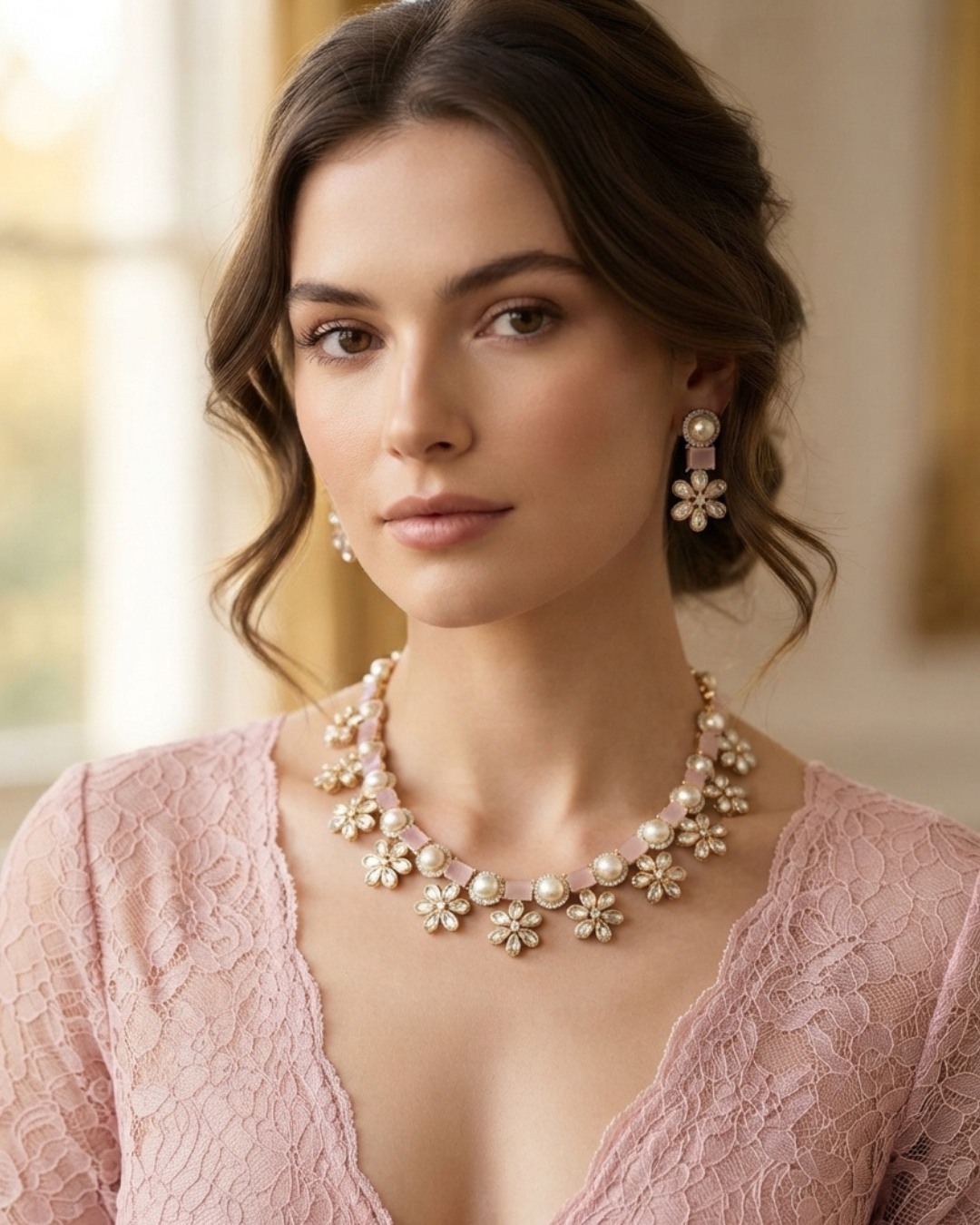 The Verra Necklace Set (Baby Pink)